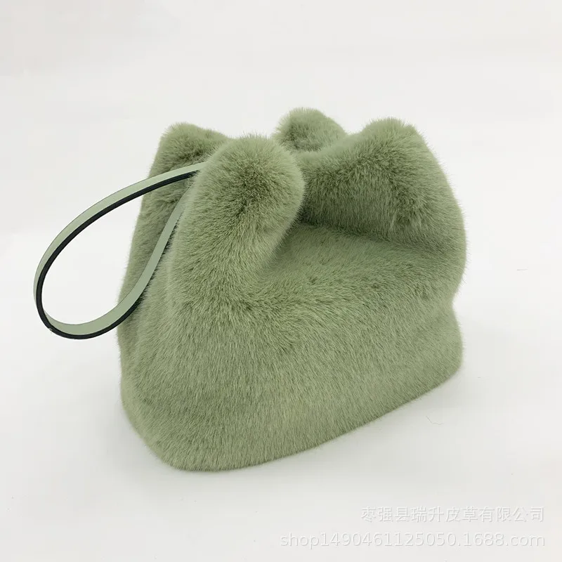 

Autumn and winter new style imitation wool bag square bobbin bag leopard pattern solid color women's handbag straddles fashion