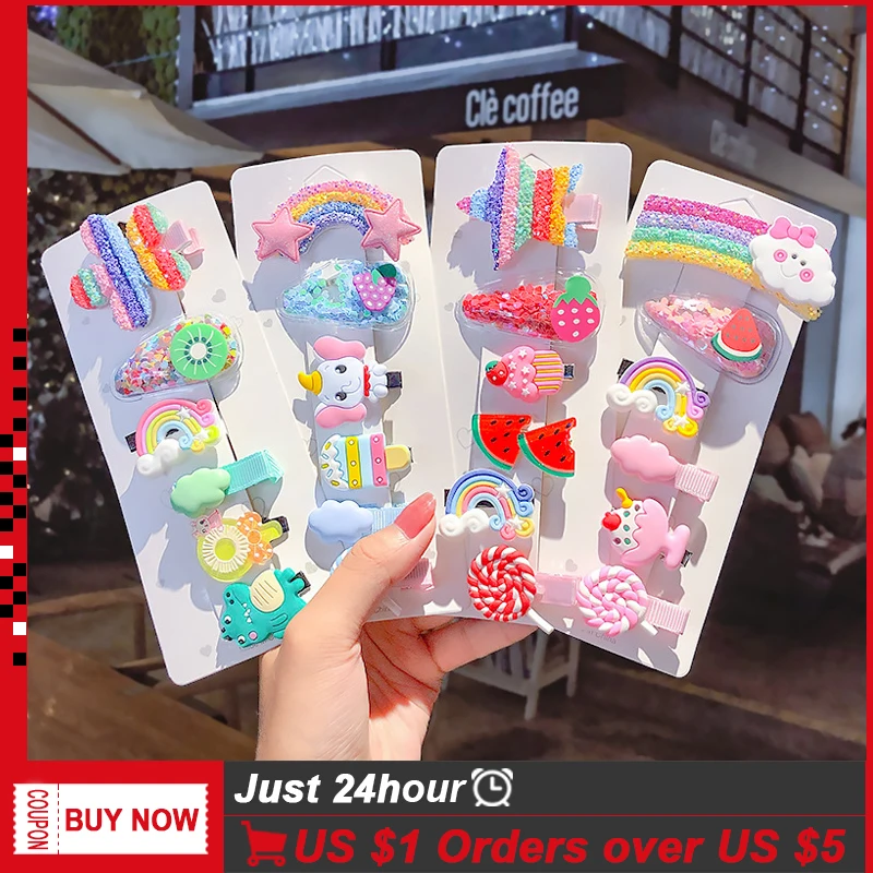 Детские заколки для волос в виде фруктов и животных аксессуары женщин девочек