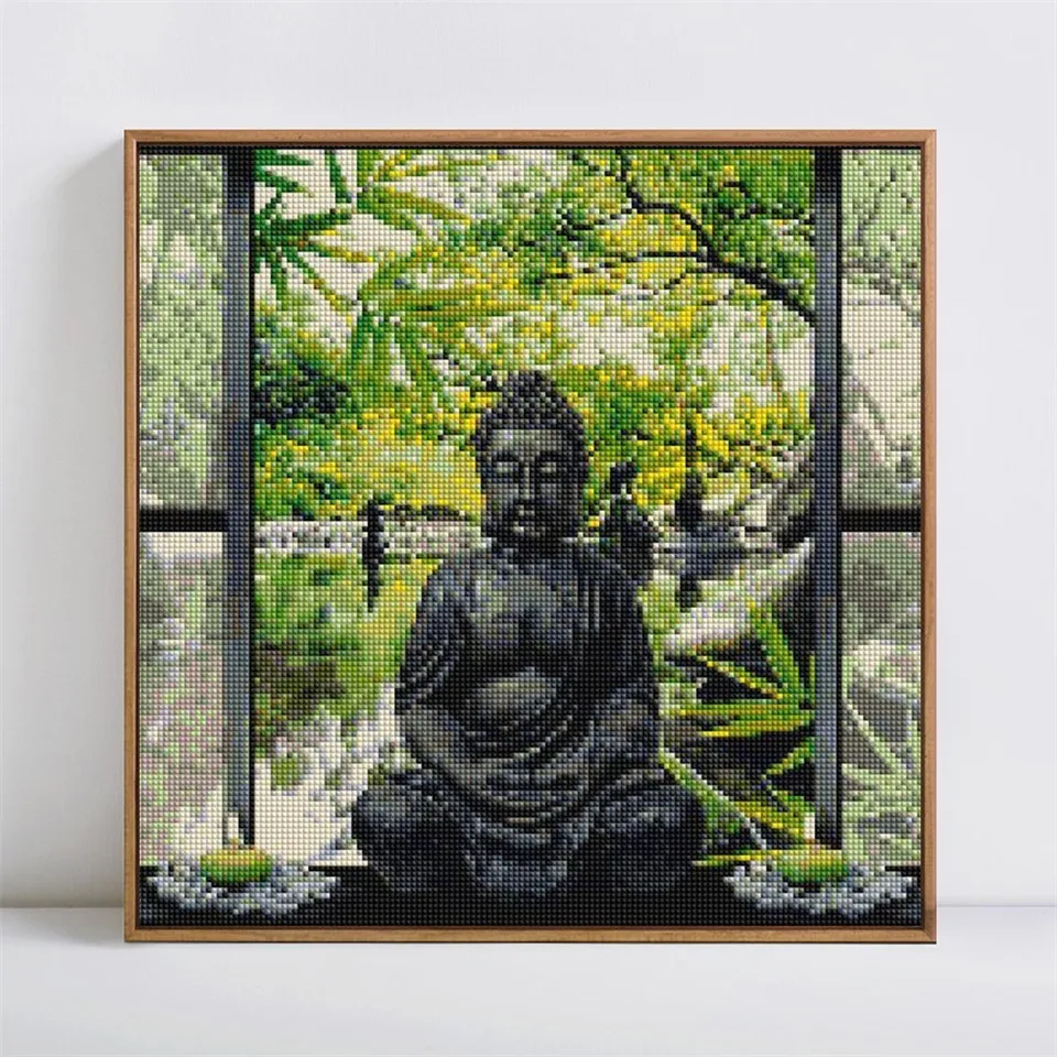 HUACAN полностью квадратная Алмазная вышивка полный дисплей Будда религия 5D сделай