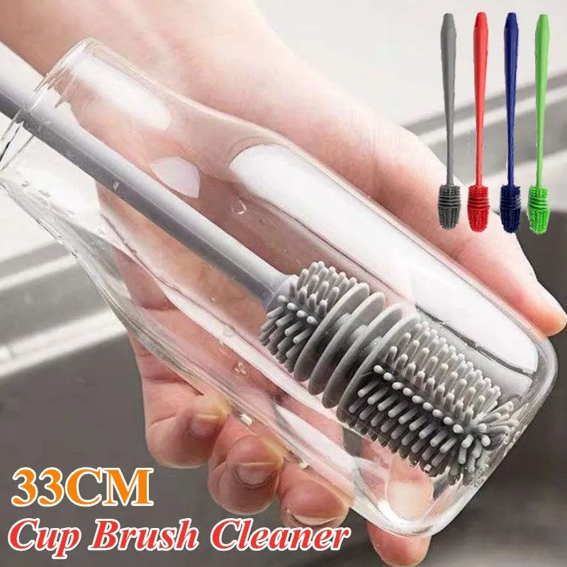 

Silicone Water Cup Brush No Dead Ends Cleaning Long Handle Brush Household Kitchen Cup Washing Brush To Remove Tea Stains