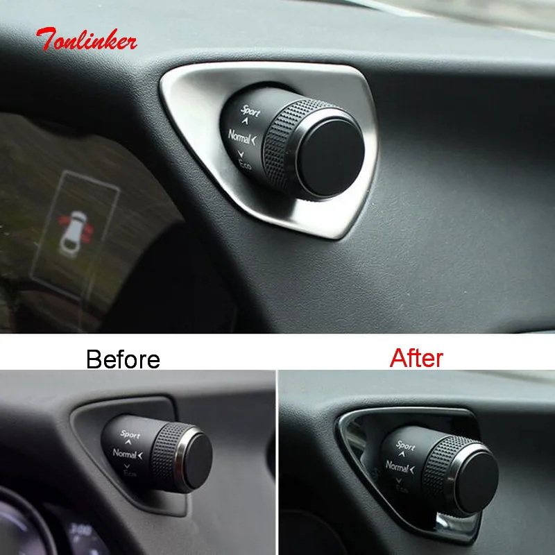 

Tonlinker Interior Car Draving mode Cover Stickers for Lexus UX200 260h 2019 Car Styling 2 PCS Stainless steel Cover stickers