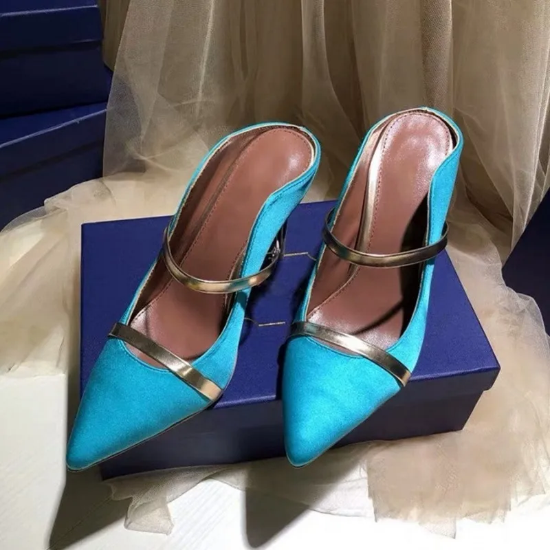 Туфли-лодочки женские из натуральной кожи заостренный носок тонкий высокий