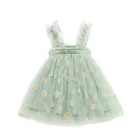 Детское летнее пляжное платье с подтяжками и цветочным принтом