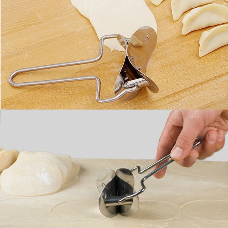 

1set Stainless Steel Pastry Dumpling Mould Cutter Jiaozi Maker Tool Form Wrapper Presser Molds Dough Mould Cutter Kitchen Tools