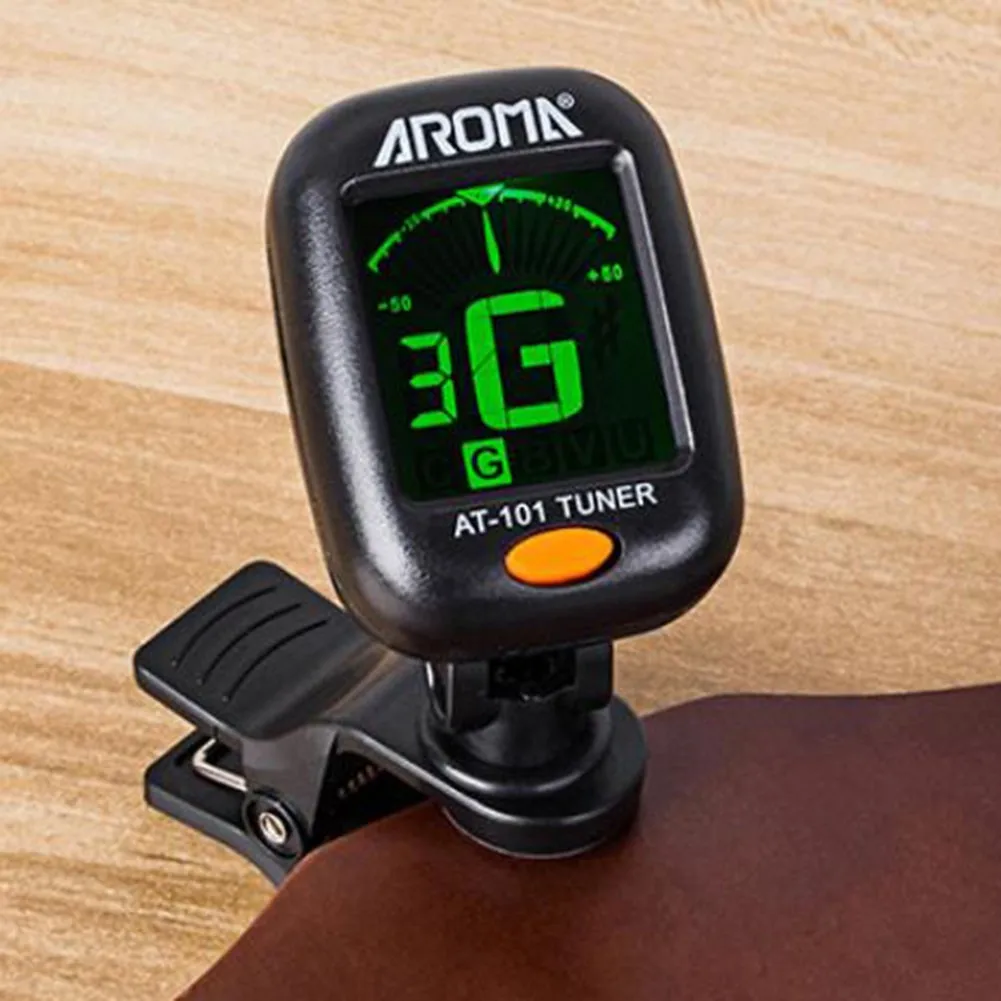 

1pc AT-01A Guitar Tuner Rotatable Clip-on Tuner LCD Display For Chromatic Acoustic Guitar Bass Ukulele Guitar Accessories