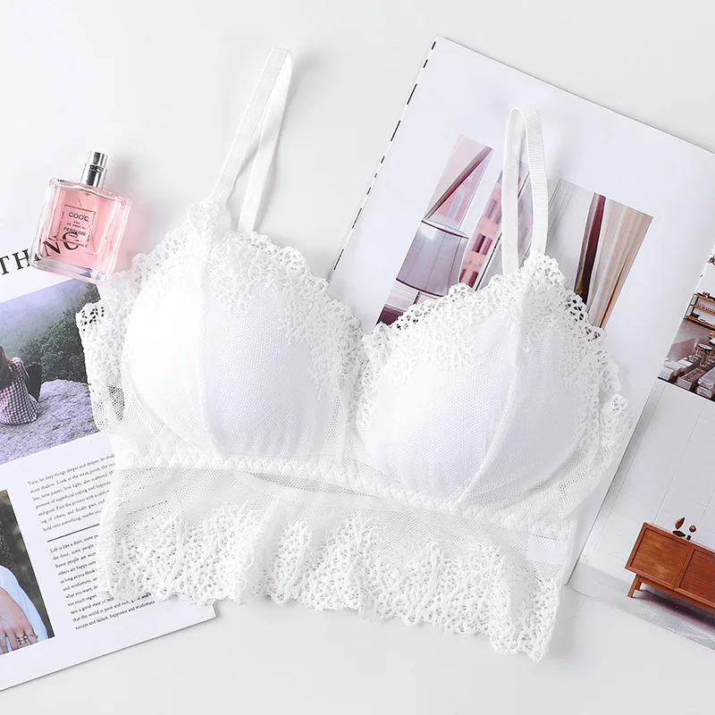 Женский кружевной топ CHRLEISURE Прозрачное нижнее белье с эффектом пуш-ап и открытой