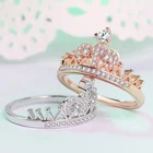 MFY роскошные изысканные покрытые инкрустацией циркониевые кольца для женщин темпераментные Свадебные обручальные кольца принцессы с натуральным кристаллом