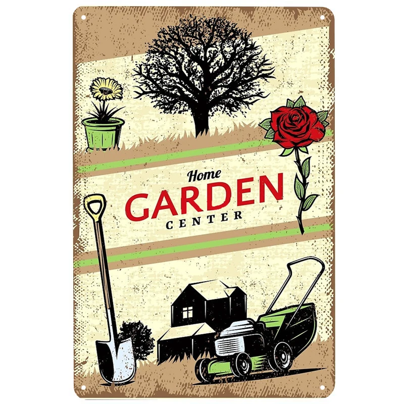 

Home Garden Center printed Metal Signs Retro Tin Signs Funny Poster Decor for Bar Pub Club Decoration for Living Room Home