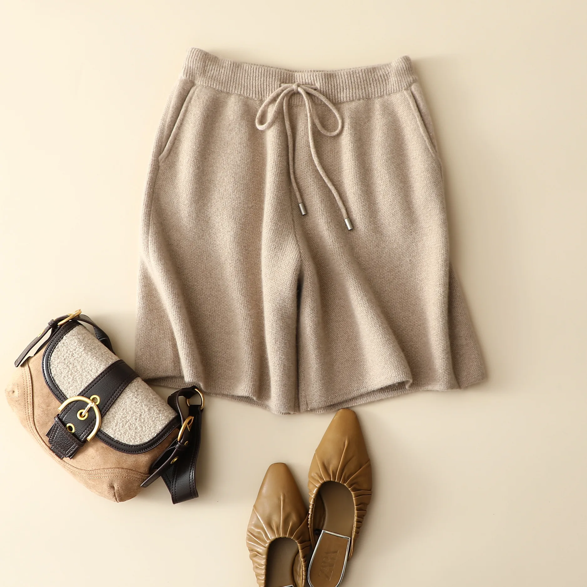 Masigoch, зимние плотные 100% кашемировые шорты