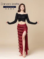 belly dance practice clothes sexy top sequin skirt stage practice clothes women elegant oriental dance performance costumes