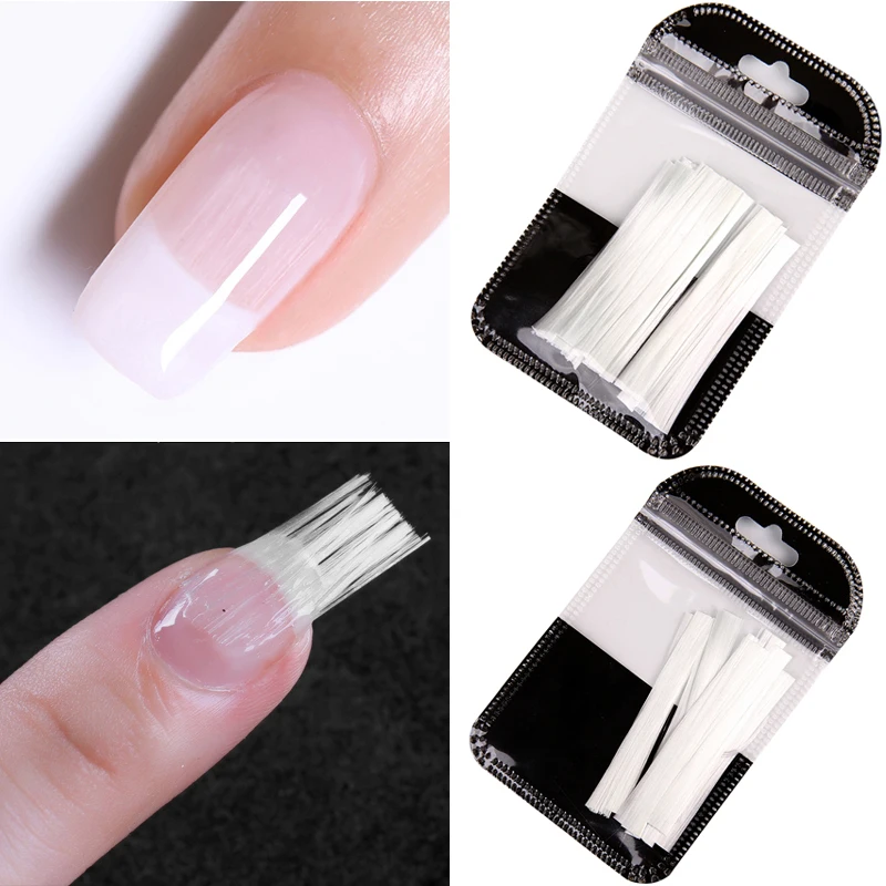 

10/20/50pcs Fiberglass Nail Extension Glass Fibernails Fiber Nail Silk Extension Set False Nail Acrylic Tips Nail Forms Salon