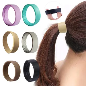 Trendy Silicone Hair Scrunchies Foldable Hair Tie Woman High Ponytail Hair Rope Hair bands DIY Hairs in India