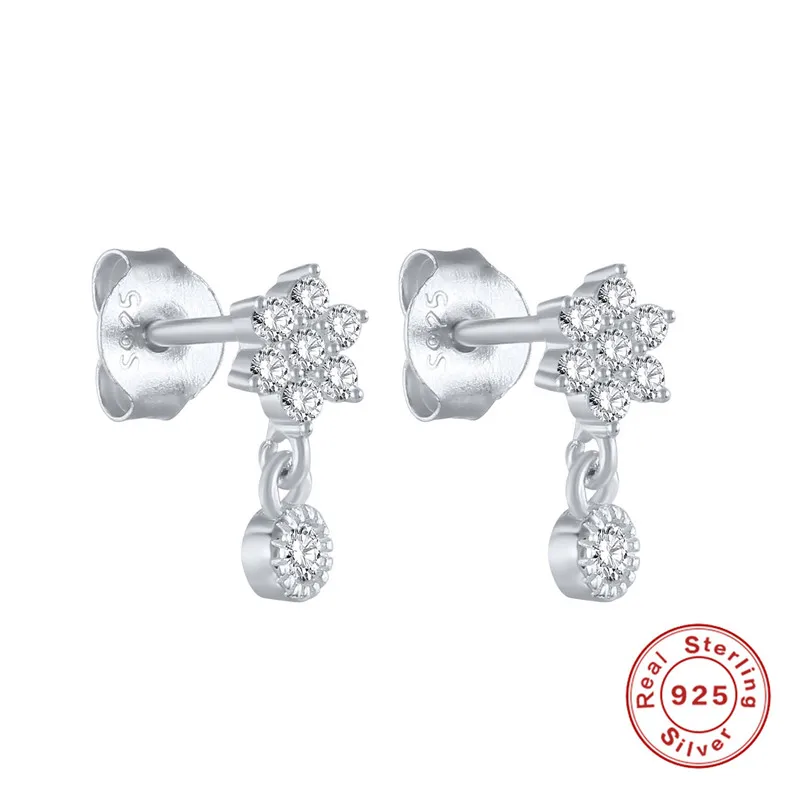 Женские круглые Висячие серьги гвоздики WANTME из 100% стерлингового серебра 925 пробы