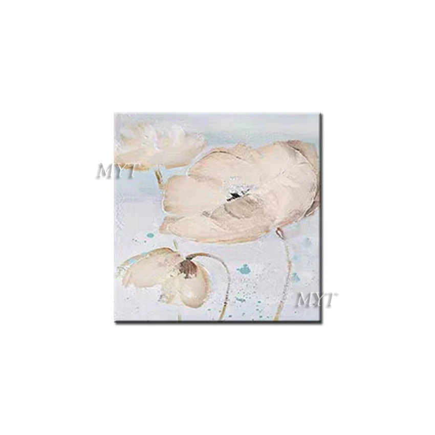 Розовые синие белые черные цветы абстрактная живопись маслом настенная домашний