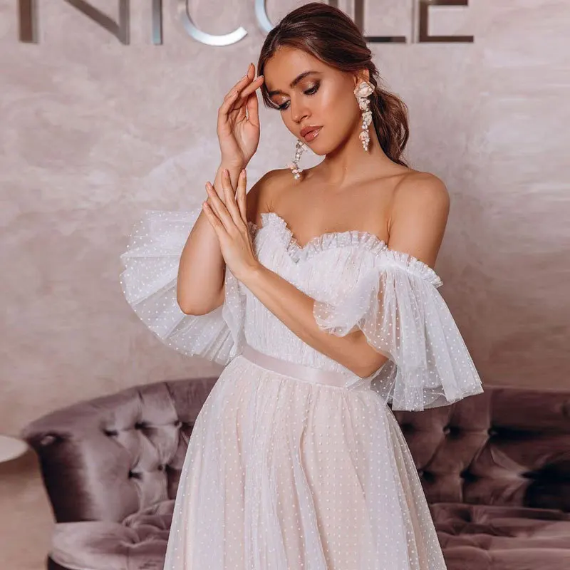 Temperament Wedding Dress Heart-shaped Collar Heart-shaped Collar Tulle Wedding Dress Fairy Skirt Suitable for Formal Occasions