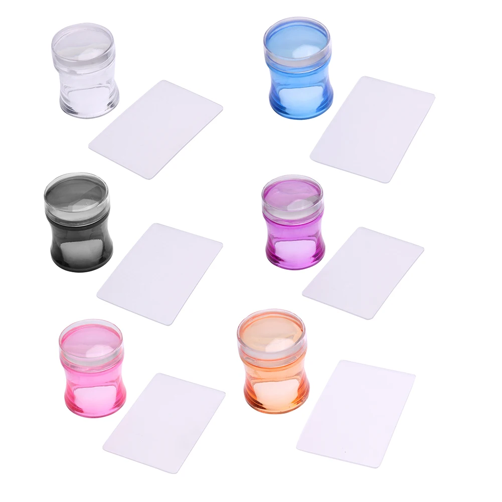 

Jelly Silicone Nail Stamper Set Nail Art Stamping Kit with Scraper for DIY Nail Stamping Polish Transfer Template Manicure Tool