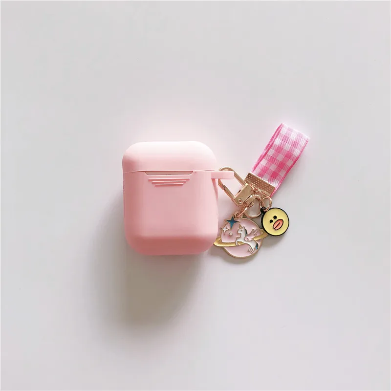 Розовый Милый чехол для наушников AirPods, защитный чехол для Apple Airpods 2, беспроводной чехол для наушников, аксессуары - Цвет: Розовый