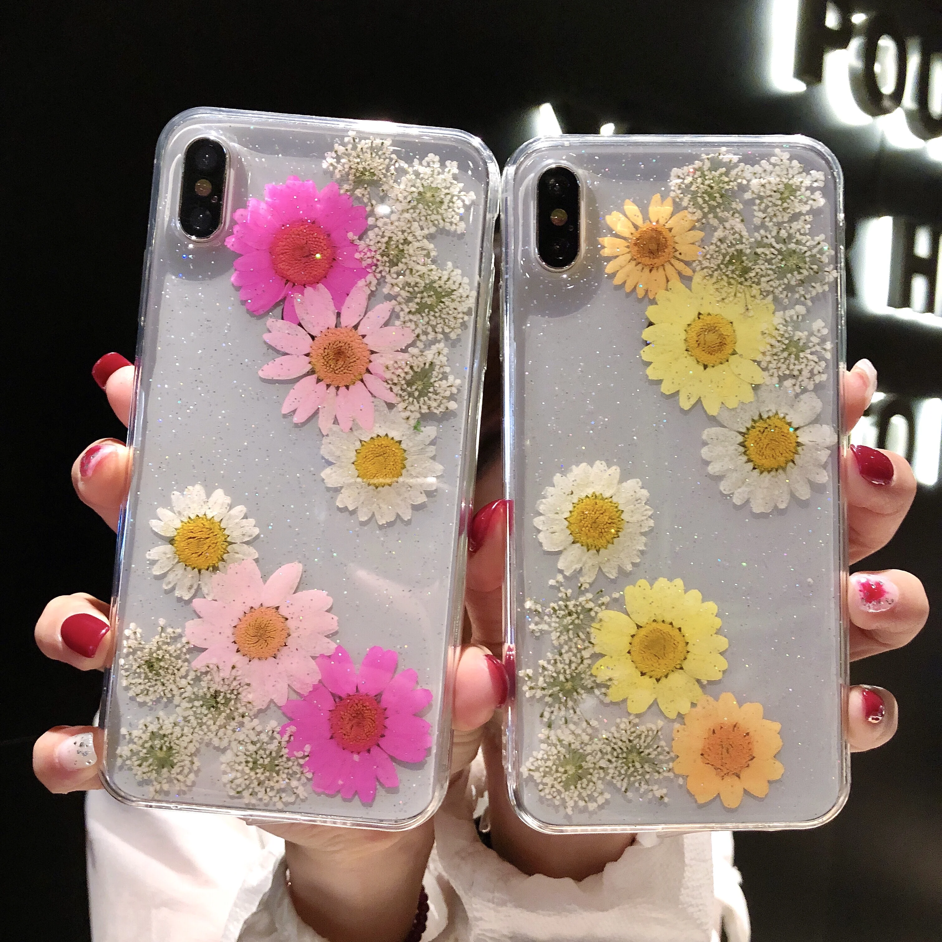 Настоящий прессованный высушенный чехол с цветами для iphone 11 pro max x xr xs 7 8 6 6s plus