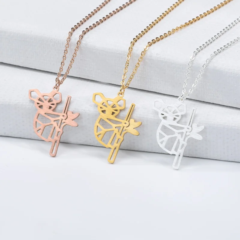 Ожерелье коала из нержавеющей стали золотого цвета колье Femme 2020 подарки лучшим