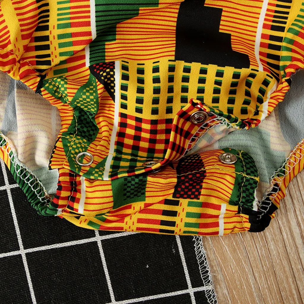 

Toddler Newborn Baby Girls Bodysuits African Print Off Shoulder Bodysuits +Headband Set 2pcs Infant Outfits Jumpsuit Clothes