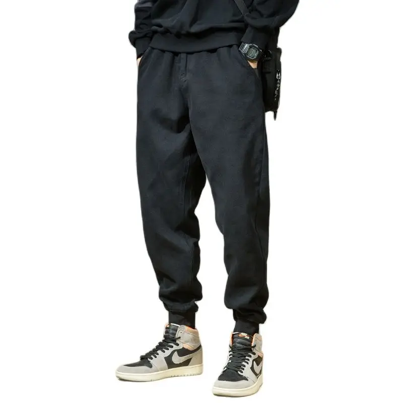 Cargo Pants Overalls Summer sports casual pants men loose tide feet pants elastic beam waist thin harlan tooling  pants