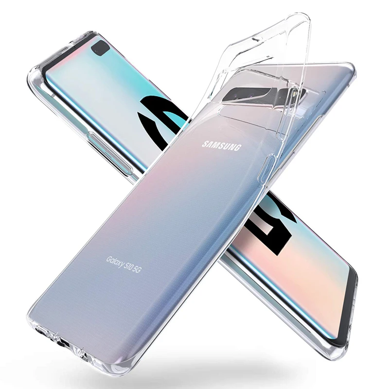 Прозрачный Роскошный чехол для Samsung Galaxy S10 5G силиконовый мягкий ТПУ задней панели