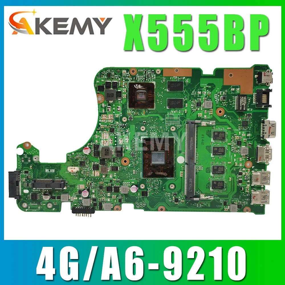 

NEW SAMXINNO X555QG Laptop Motherboard for ASUS X555B X555BP K555B A555B K555Q original Mainboard 4GB-RAM A6-9210-CPU R5-M420