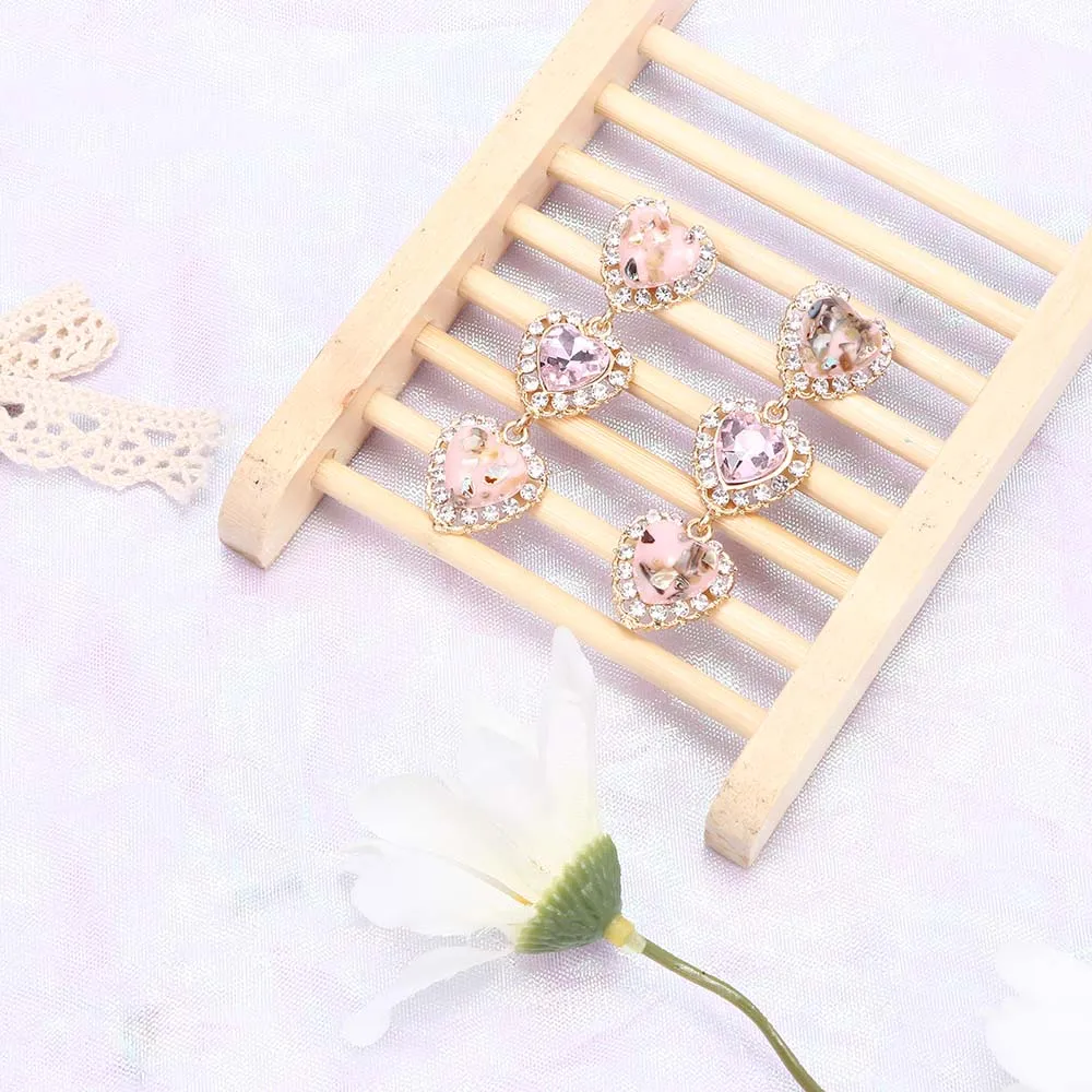 Корейский стиль из сплава серебряного цвета милые серьги со стразами длинные