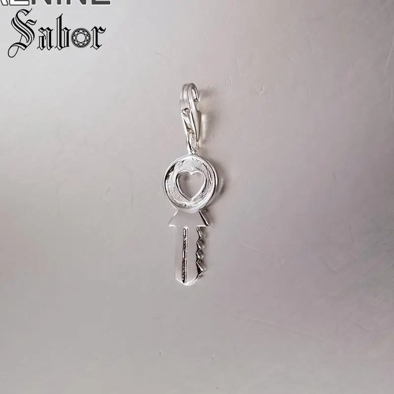 Модный серебряный цвет Любовь Сердце Ключ амулеты Fit браслет и ожерелье