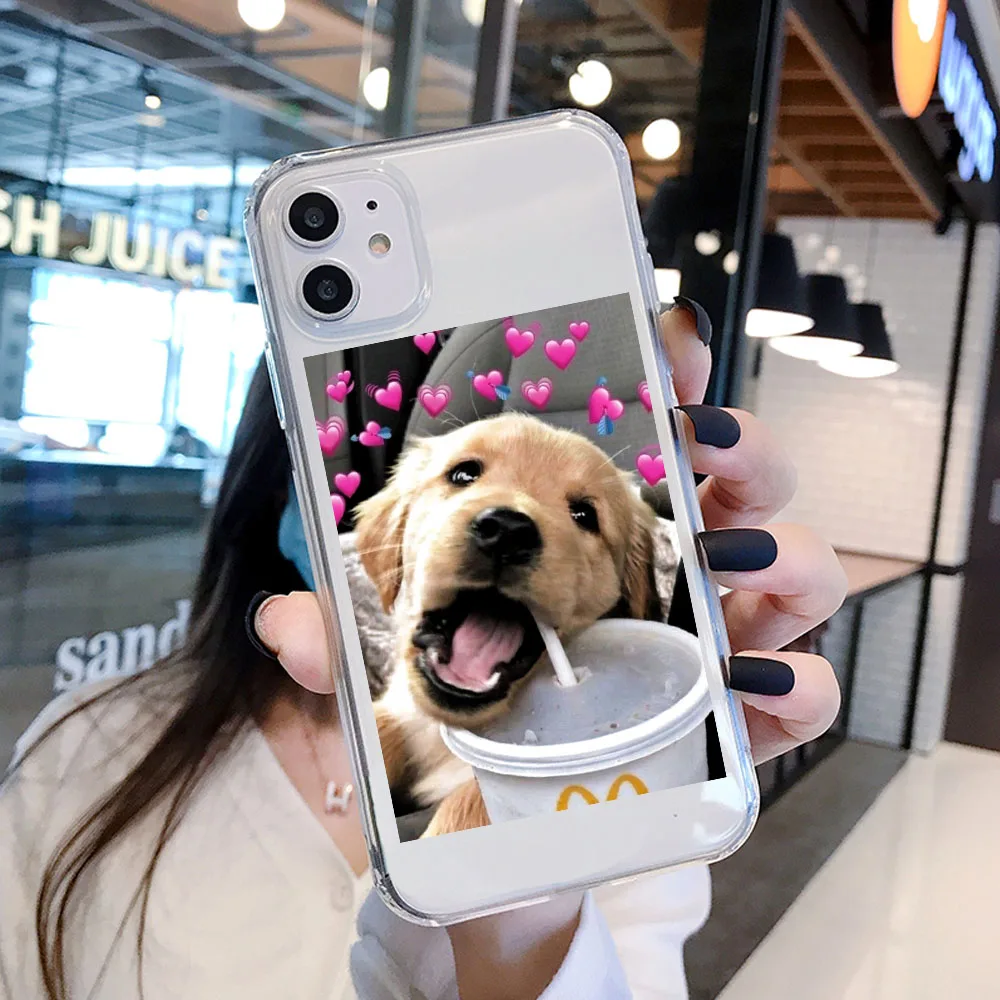 Силиконовый прозрачный чехол для iPhone 12 11 Pro XS Max XR X SE 2020 с милыми кошками собаками