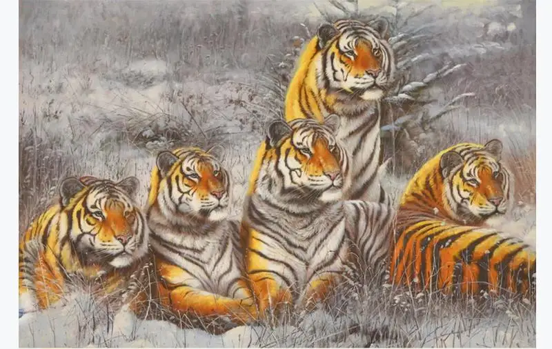 3D настенные фрески дизайн масляная печать тигры детские обои Современная