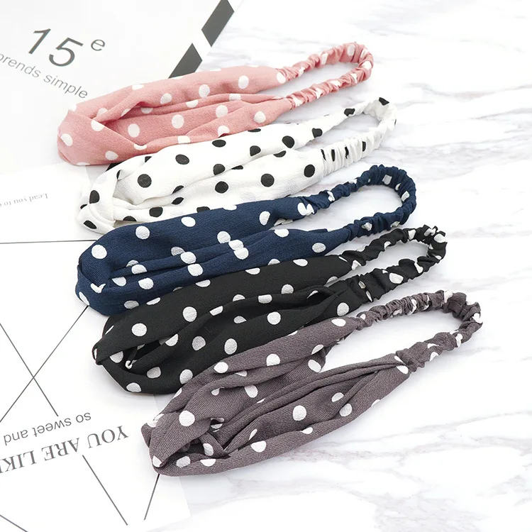 

Korean version of the wave point ladies elastic hair band wash makeup hair band simple fashion headband