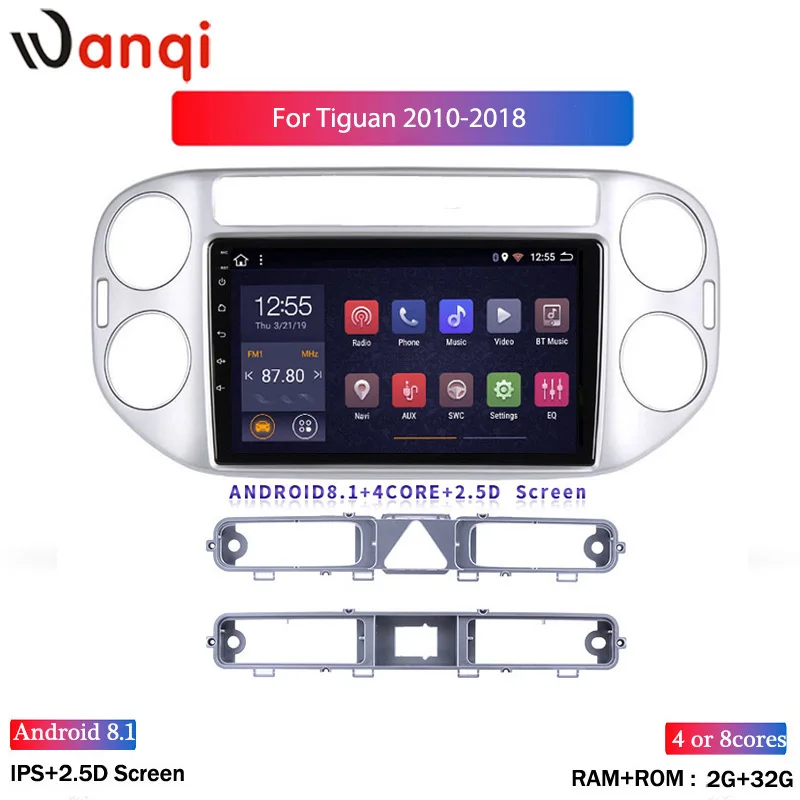 2.5 D SCREEN 2G RAM 32G ROM 9 inch Android 8.1 car multimedia system for tiguan 2010-2018 gps radio navigation | Автомобили и