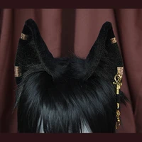 handmade black anubis beast dog ears hairhoop hairbands headwear cosplay costume accessories
