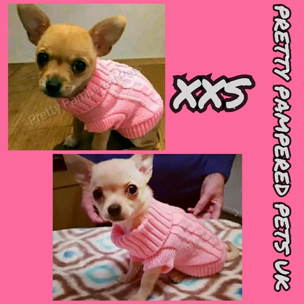 XXXS Small Puppy Knitted Sweater Tea Cup Chihuahua Dog Size Clothes Yorkie Maltese Pet jumper XXXSmall XXS Cat Kitten Coat | Дом и сад