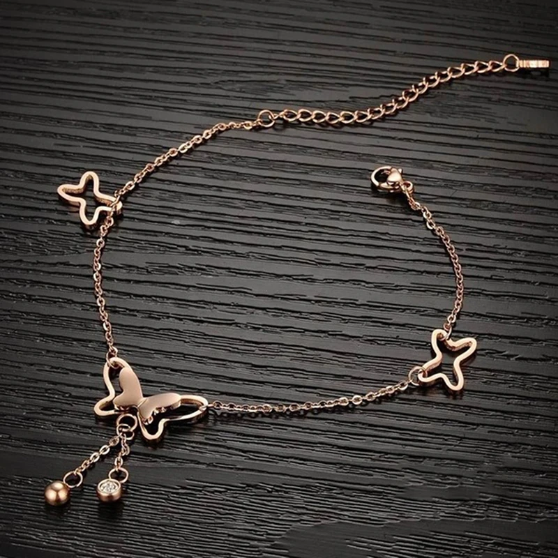 

1PC Butterfly Pendant Anklets Foot Chain Summer Yoga Beach Leg Bracelet Handmade Anklet Summer Beach Foot Jewelry Fashion