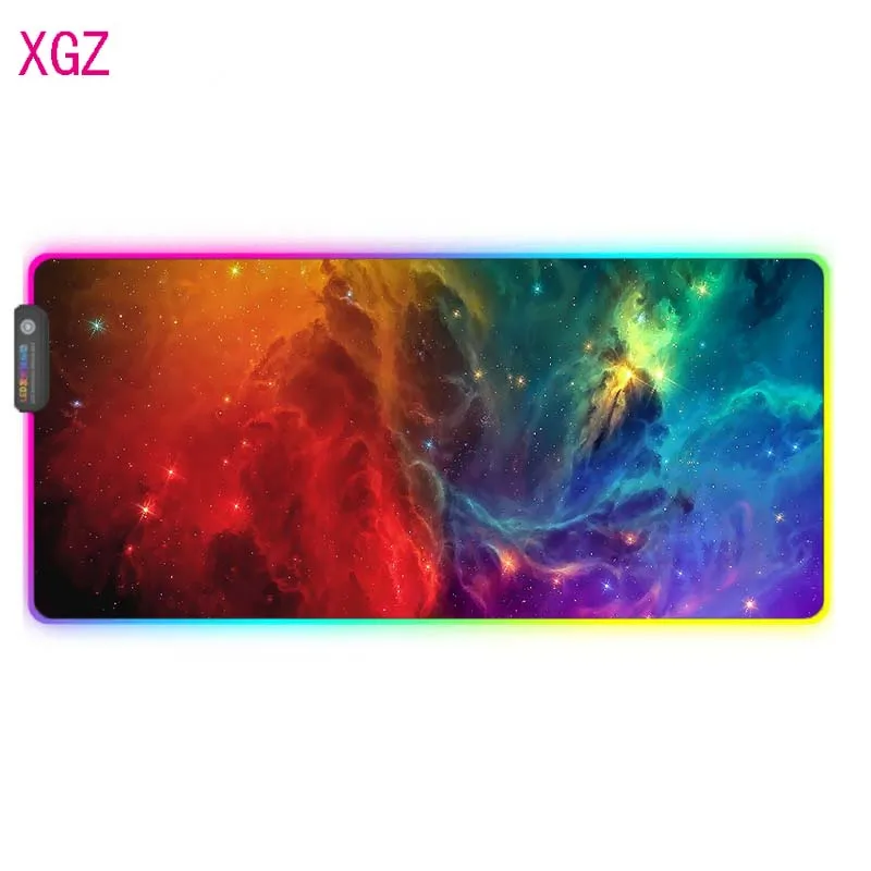 Большой коврик для мыши XGZ с космическим ландшафтом туманности RGB большой мышки