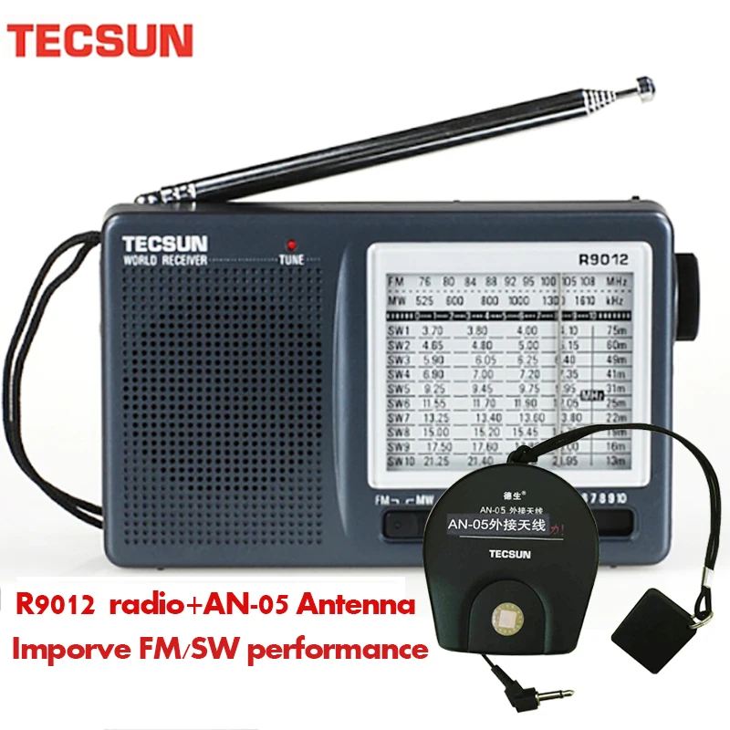 TECSUN R 9012 AM/FM/SW 12 полос коротковолновый радио портативный приемник с внешней