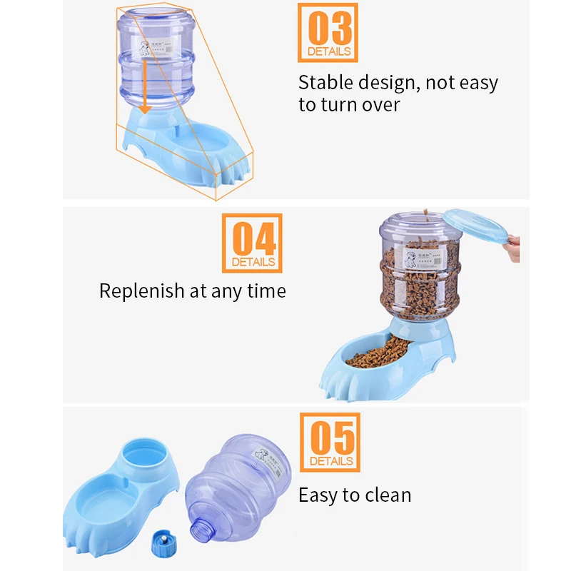 3.8L Полноавтоматическая Pet кормушка для собак кошек корма чаша бутылка воды