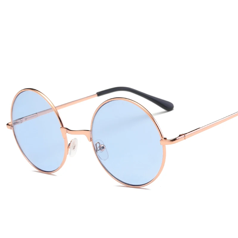 Женские круглые очки в металлической оправе милые кавайные солнцезащитные ярких