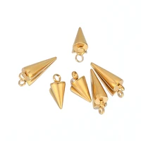 10pcs 18k gold stainless steel circular cone charms for diy jewelry making earrings pendant findings handmade bracelets supplies