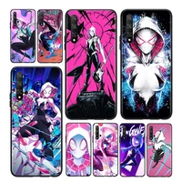 female spiderman marvel for huawei honor 7c 7a 7s 8 8a 8x 8c 8s 9 9s 9x 9n 9a 9c 9i pro lite silicone black phone case