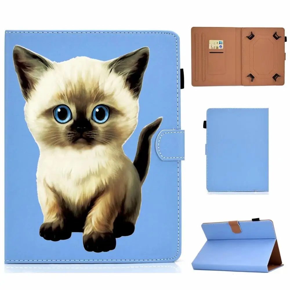 Цветной кожаный чехол для планшета с рисунком 10 дюймов универсальный книжка