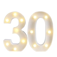2pcs adult 30405060 number led string night light lamp happy birthday balloon anniversary decoration event party supplies