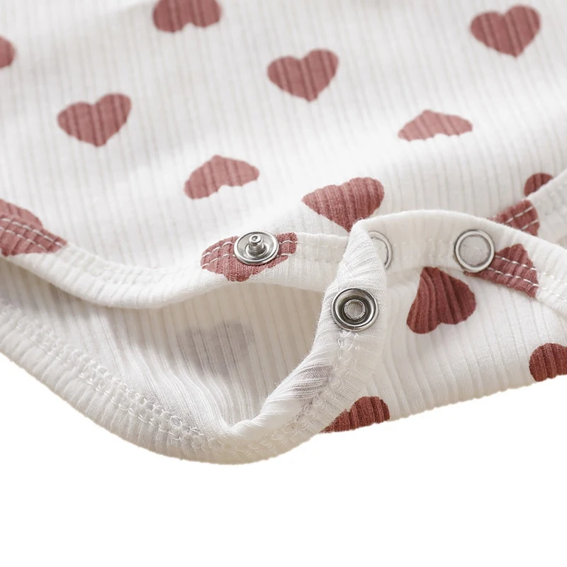 

Infant Baby Clothes Autumn Long Flare Sleeve Clothes Lovely Heart Print Bodysuit for Baby Girl Clothes Autumn