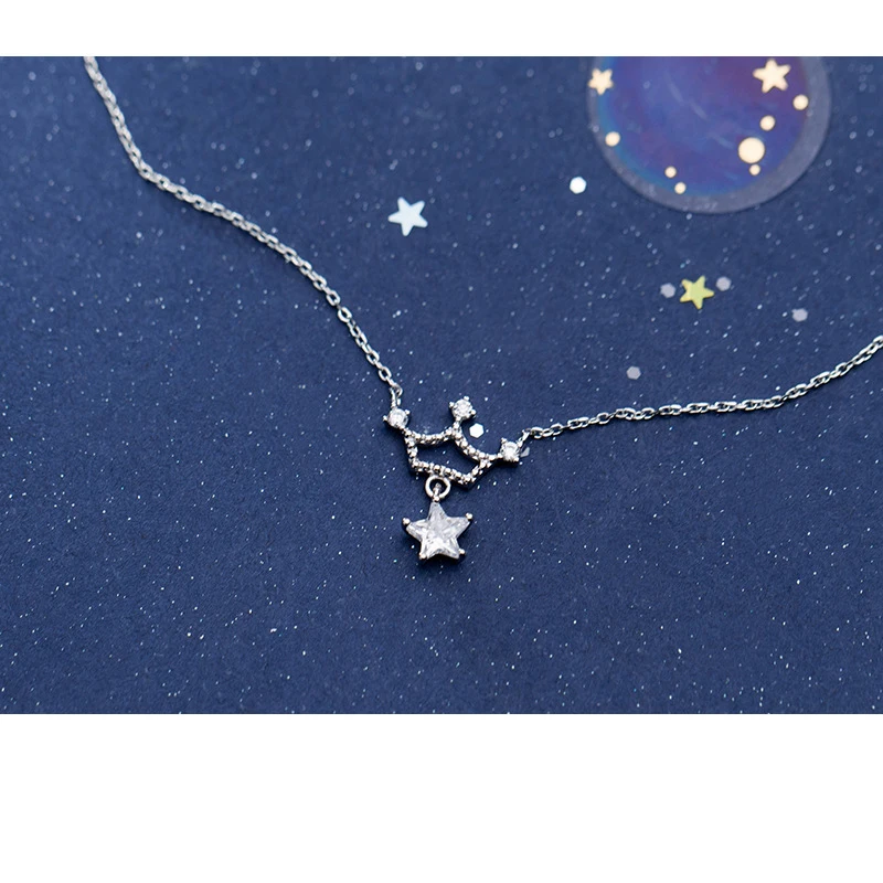 

XMD Crown Star Silver Pendant Necklace 925 Sterling Silver Choker Statement Necklace Women Silver 925 Jewelry