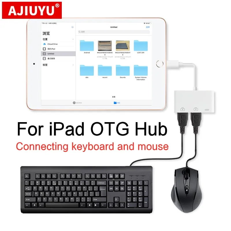 Ajuyu-adaptador Lightning USB OTG para tableta, convertidor hub a HDMI dock Keyboard, para apple iPad Pro Air 2 3 mini 5 4 iPad 10,2 9,7