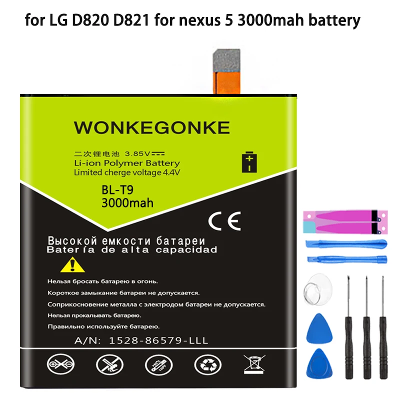 Аккумулятор WONKEGONKE для LG Google Nexus 5 D820 D821 BLT9 аккумулятор аккумулятор|Аккумуляторы