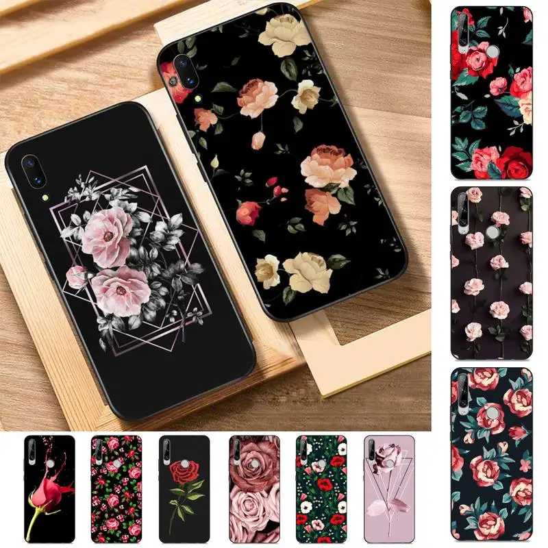 

RuiCaiCa Bright Red Roses Flowers Phone Case for Huawei Y 6 9 7 5 8s prime 2019 2018 enjoy 7 plus