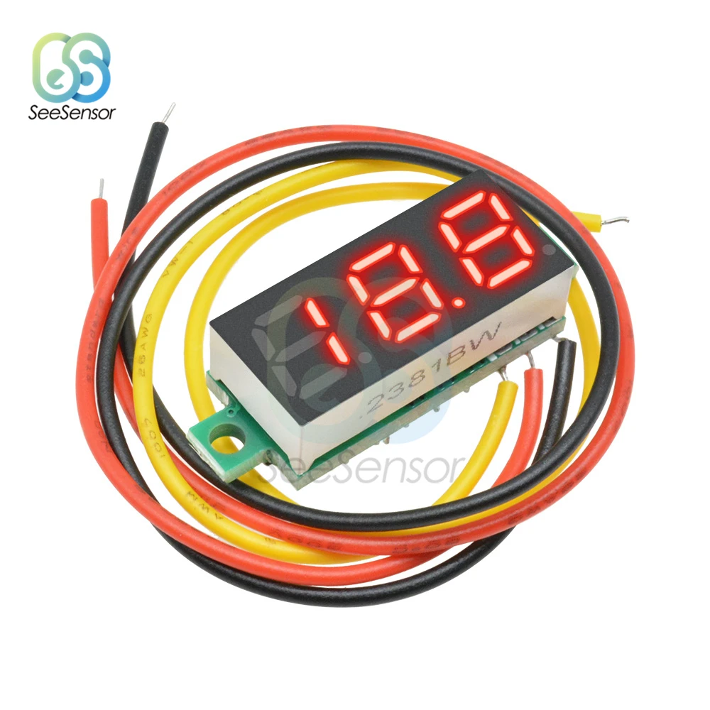 DC 0 V 100 0.28 дюйма LED светодиодный цифровой вольтметр Авто Автомобиль Мобайл МТестер